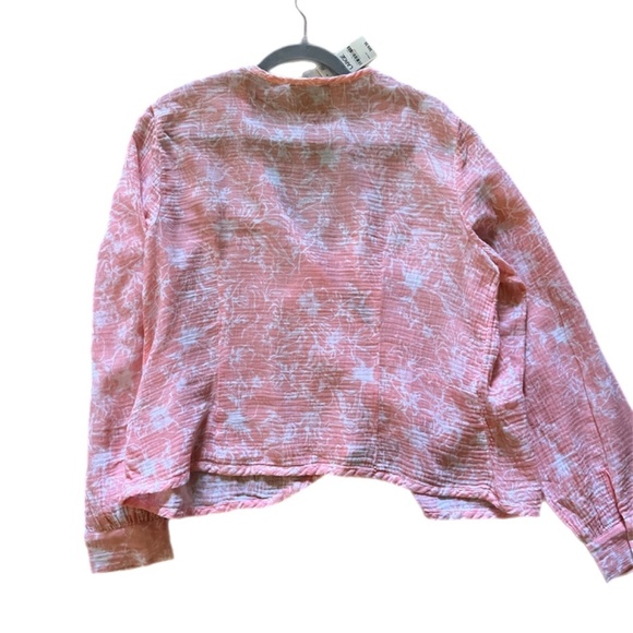 NWT Inc Botanical Gauzy Wrap top cover up Beachy boho - Picture 3 of 4